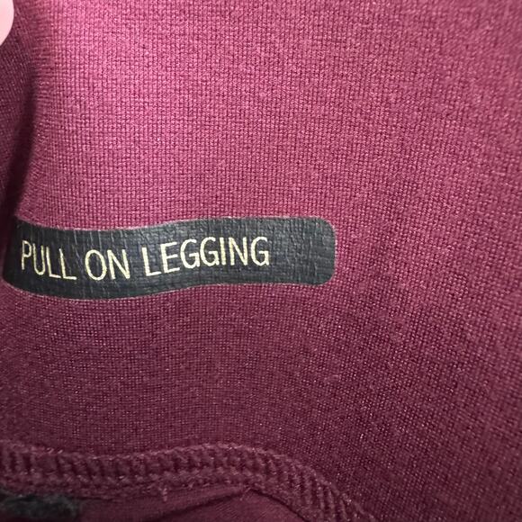 Seven7 Dark Red Pull On Leggings Ankle Length Size Large Cotton Blend - Picture 6 of 6